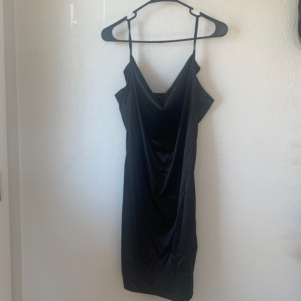 Sexy SHEIN satin cowl neck dress